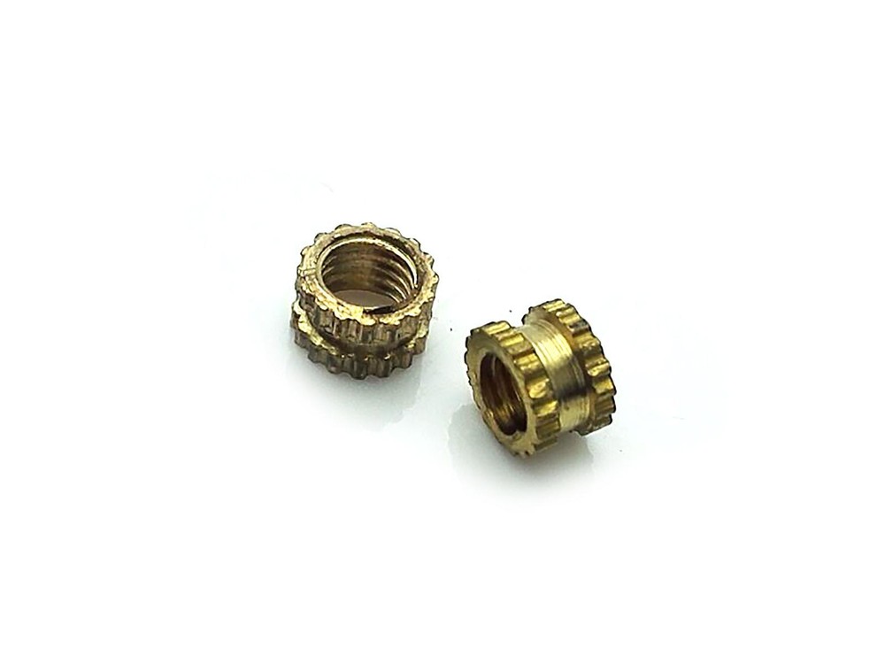 50x M3 L3mm OD4.1mm Brass Cylinder Knurled Threaded Insert Embedded Nut