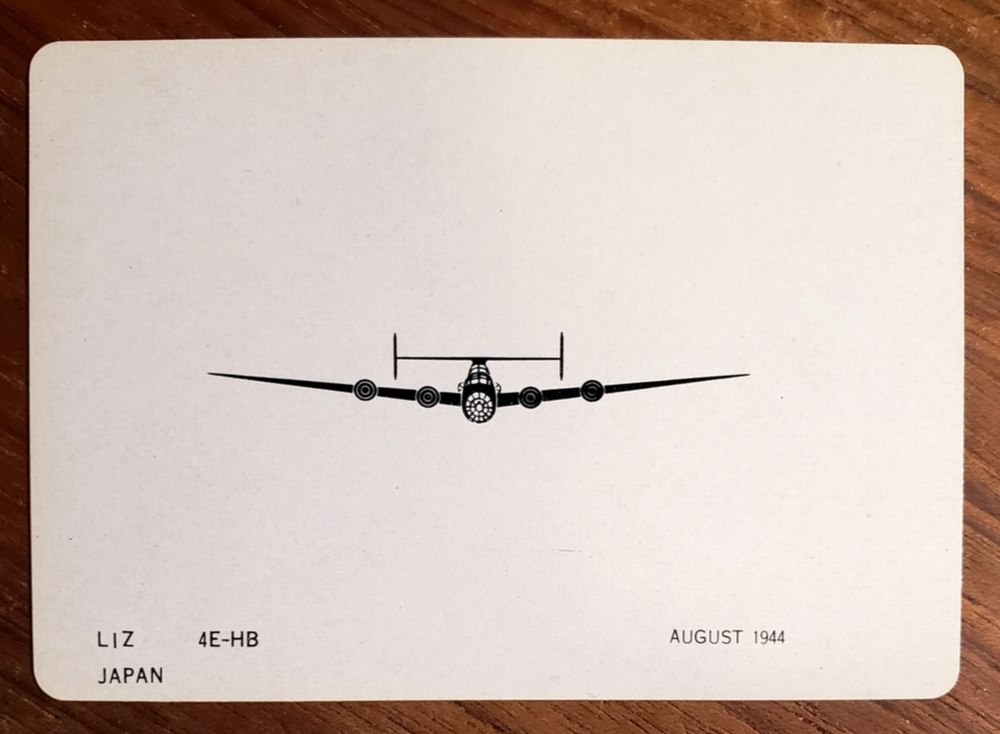 Japan Liz Bomber WW2 Identification Card