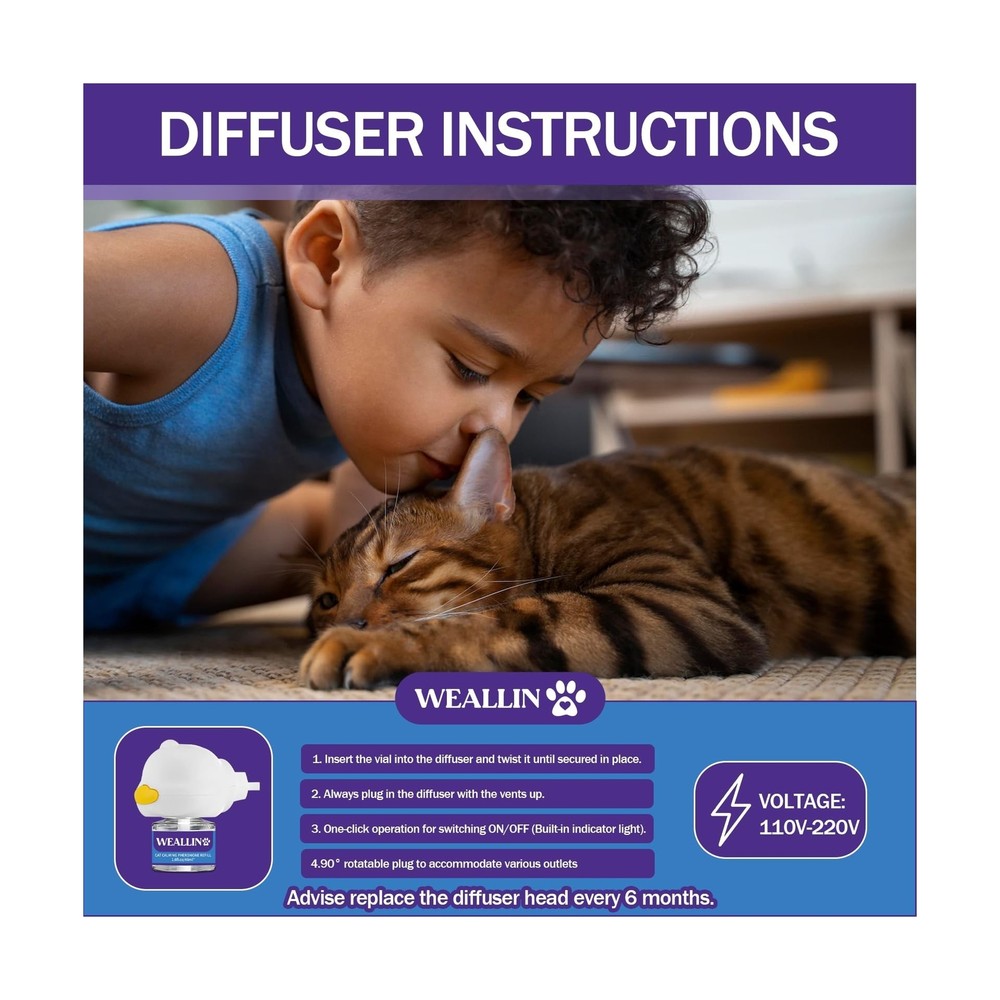 6 Pack Cat Calming Diffuser Refills - Cat Pheromones Calming Diffuser Refill ...