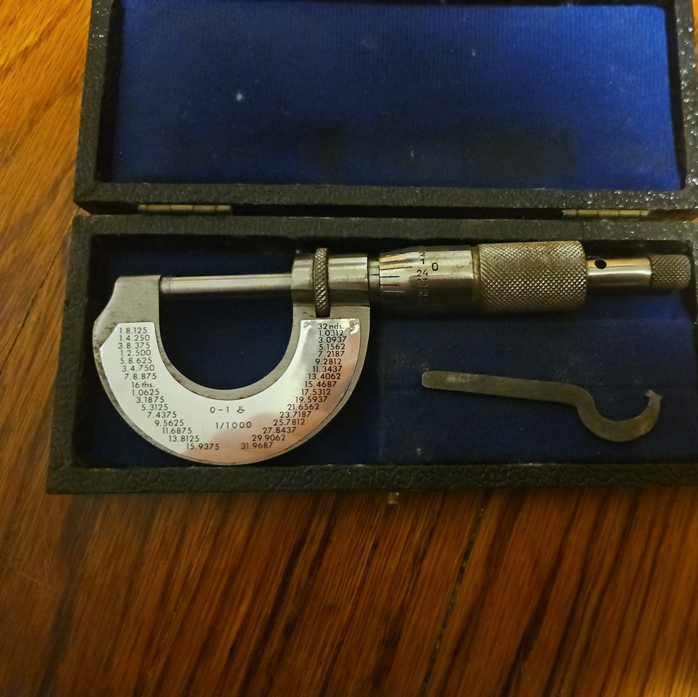 Vintage German 0-1" Micrometer With tool and case