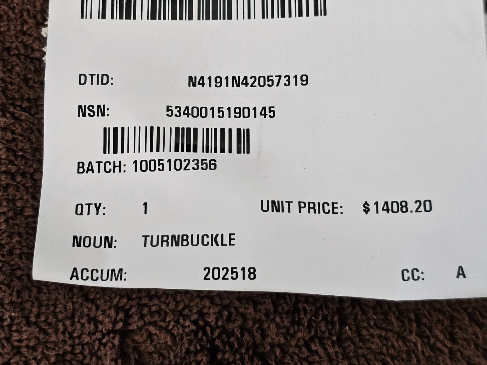 BTC Turnbuckle Jaw Chain Rigging Tension Slack Tightening 1-1/4" 1.25 24-36"