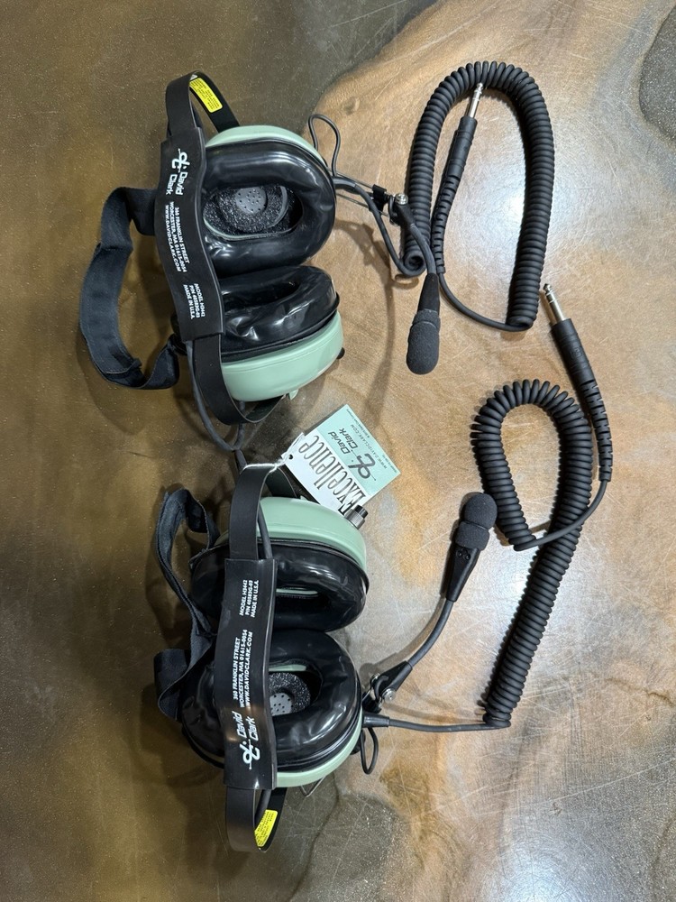 David Clark Model H3442 Aviation Intercom Headset Pair Left  Right Communication