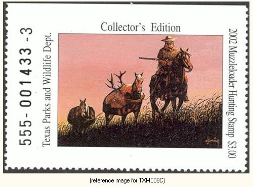 D2K Texas Muzzle-loader Stamp 2002 ($3.00)