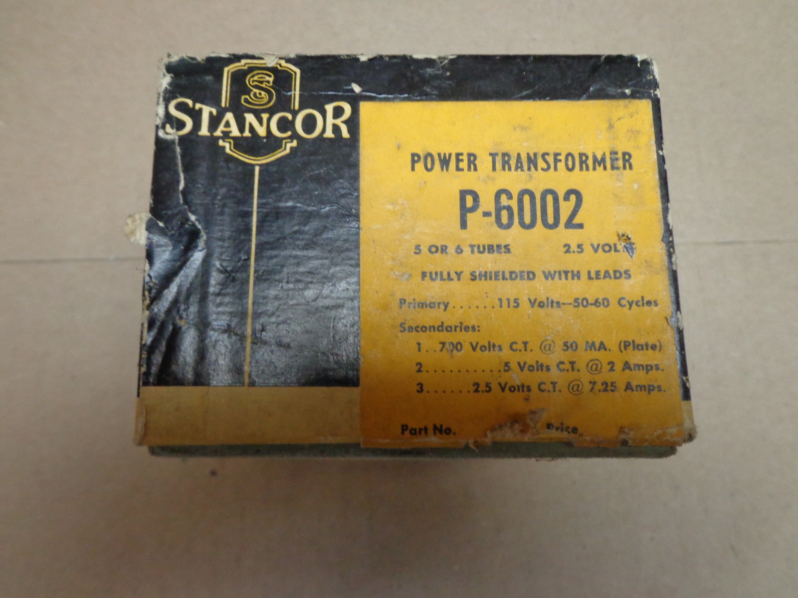 Power Transformer Stancor P-6002 5 or 6 Tubes