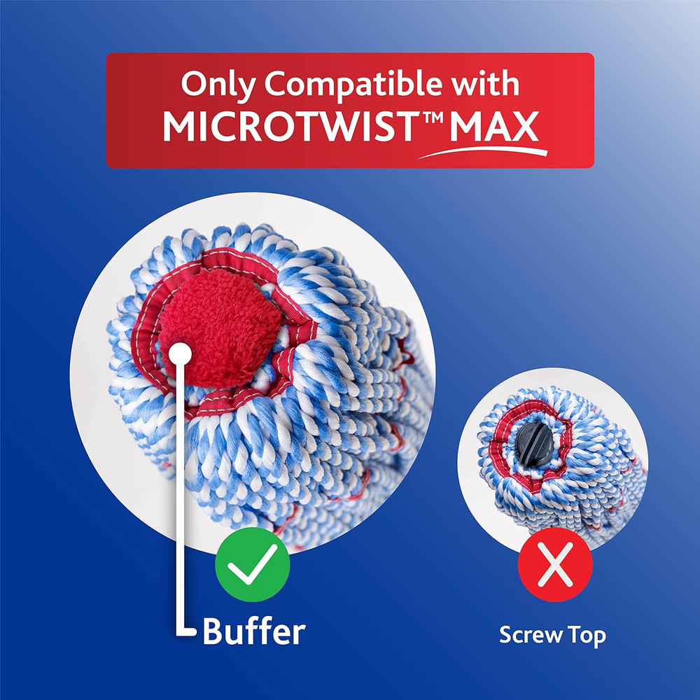 O-Cedar Microtwist MAX Microfiber Twist Mop with 1 Extra Refill | Features Hands