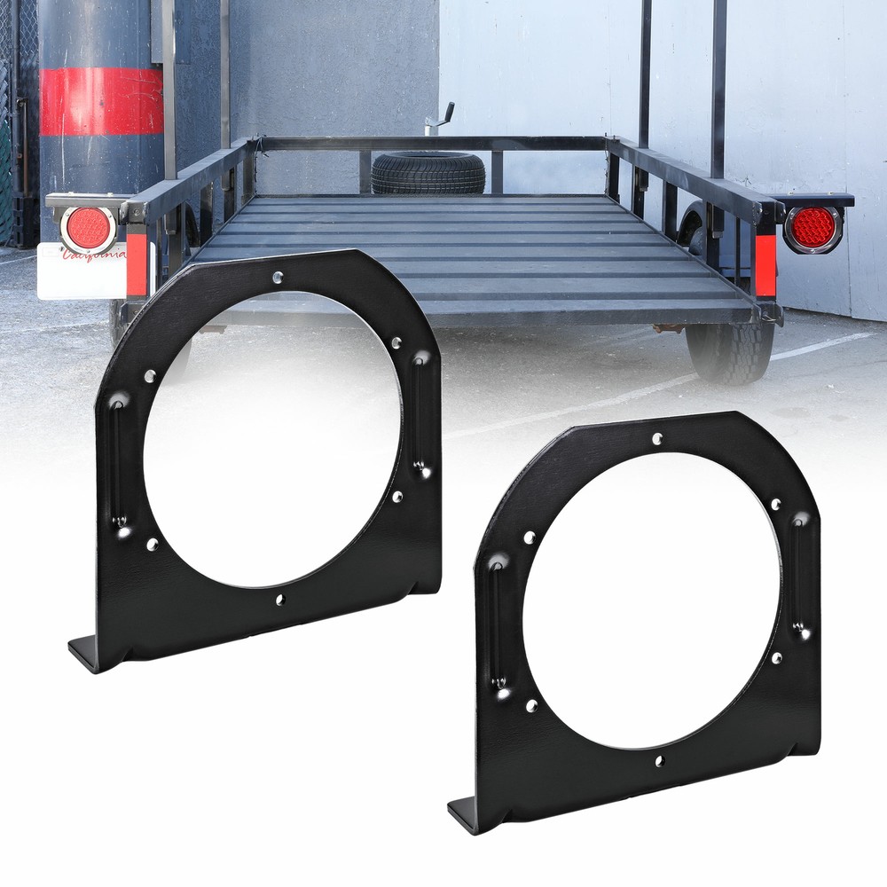 2pc 4" Round Trailer Tail Light  L Mounting Bracket for Truck Boat RV