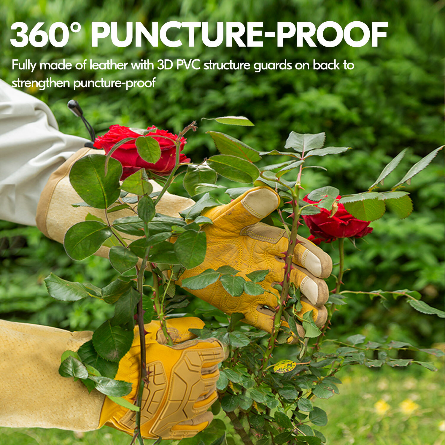 Vgo 1Pair Extra-Long Cuff Gardening Gloves, Puncture-proof Work Gloves(CA9659)