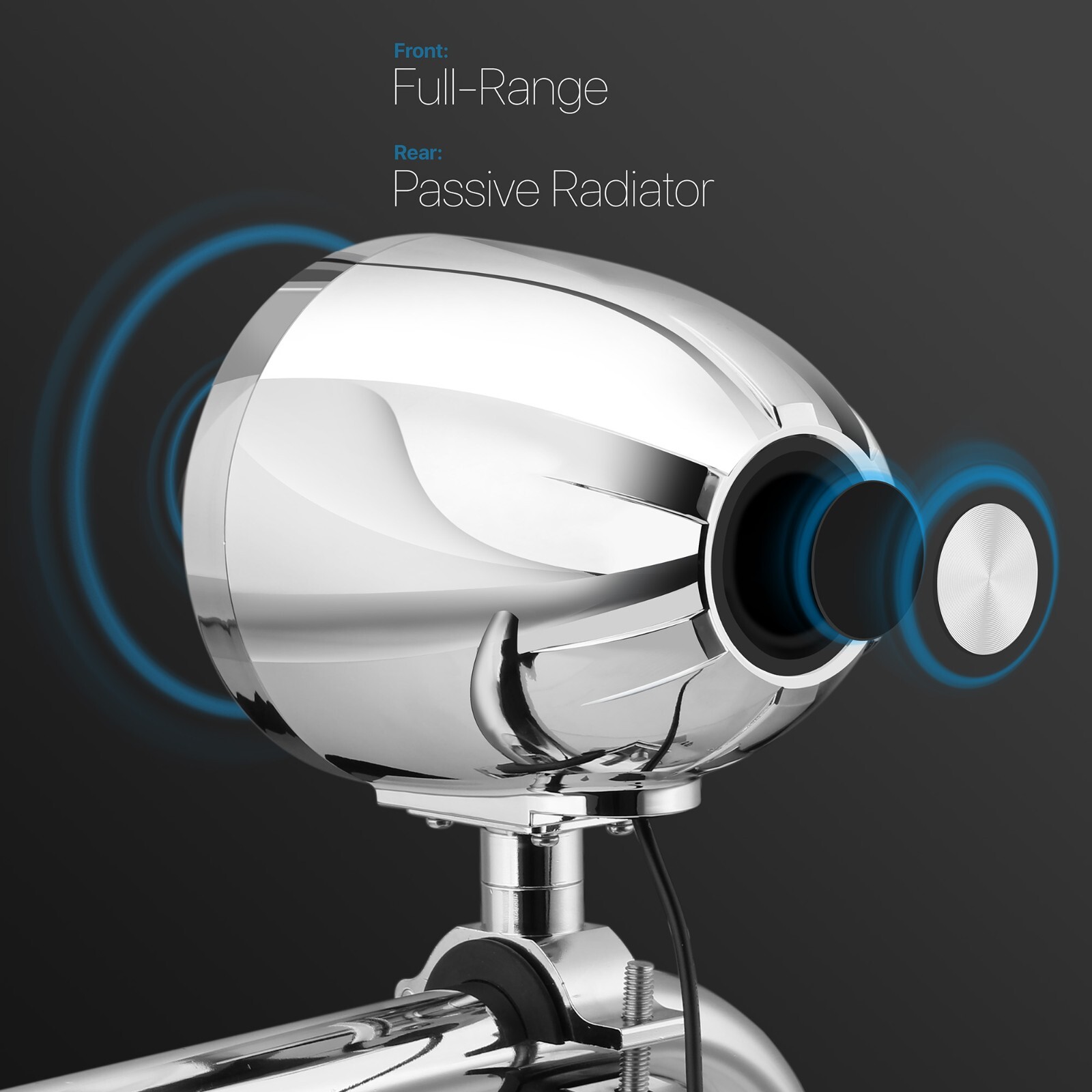 Waterproof Amp Bluetooth Stereo 4 Speaker Audio Music System Radio Harley Chrome