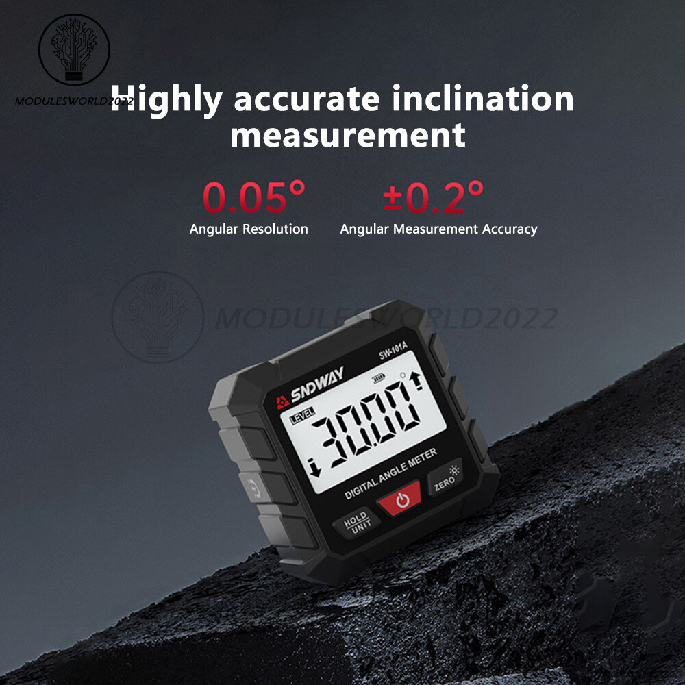 Digital Angle Gauge Protractor Inclinometer Rechargeable Level Box Gauge 4*90°