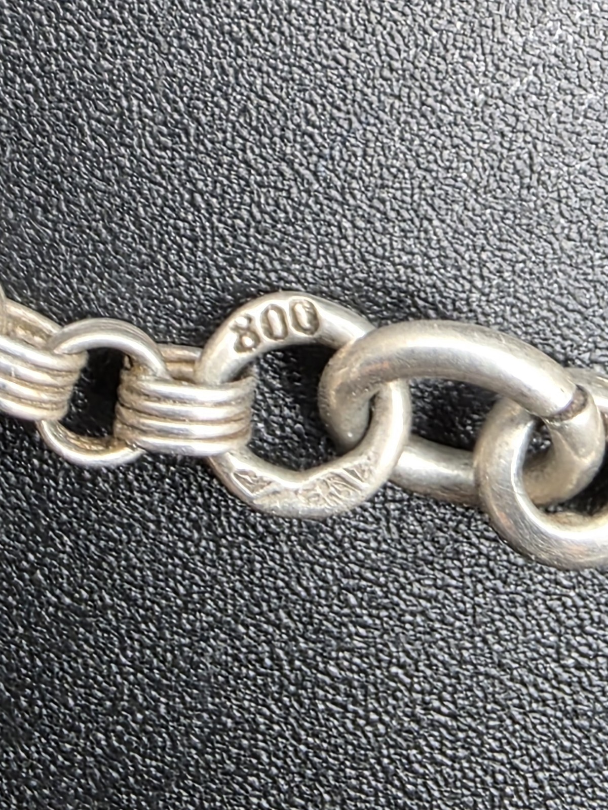Antique Belle Époque Silver 800 Pocket Watch Chain Albertina France c1900