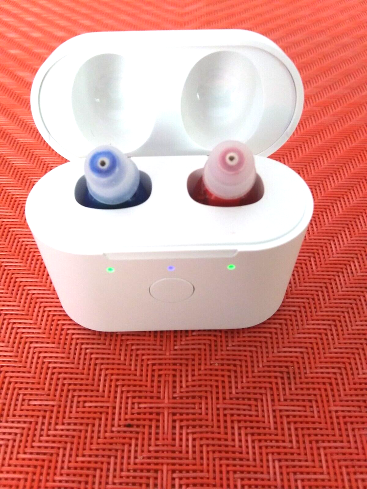 TWO RECHARGEABLE IN THE EAR MINI HEARING AIDS/ AMPLIFIERS