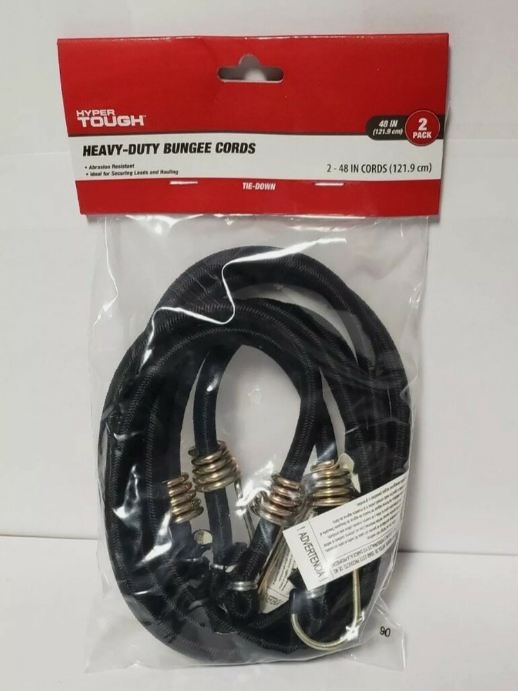 2 Pack Hyper Tough 48" Heavy Duty Bungee Cords Tie Downs