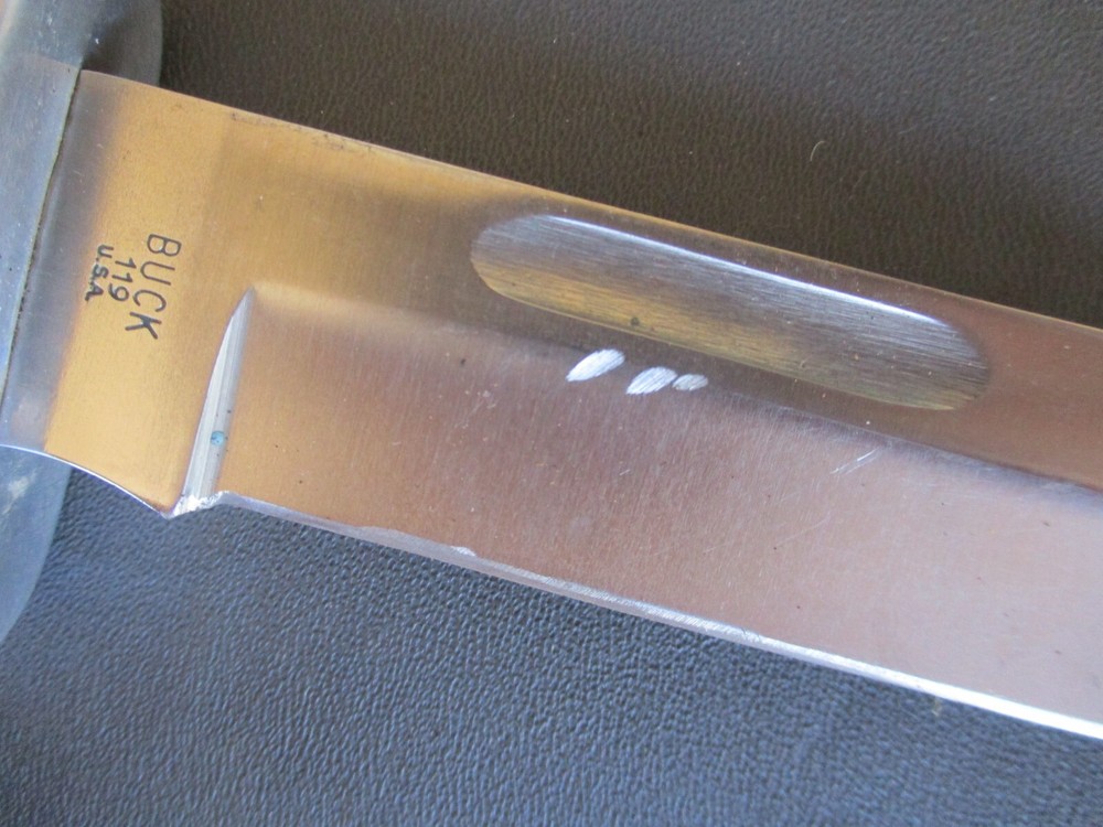 Vtg No Date Code BUCK MODEL 119 Fixed Blade Knife with Sheath