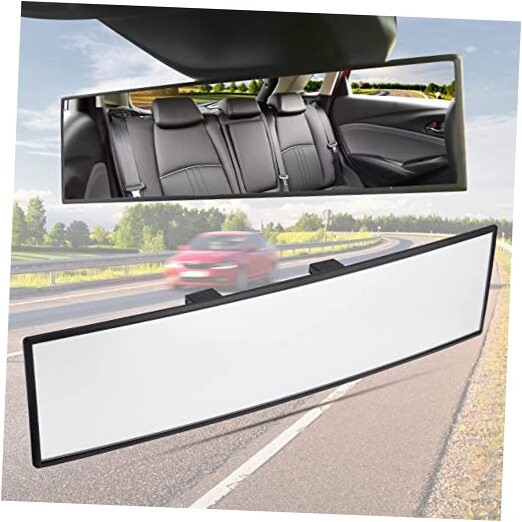 Rear View Mirror, Universal.8Inch Panoramic 1 Clear (Black frame)
