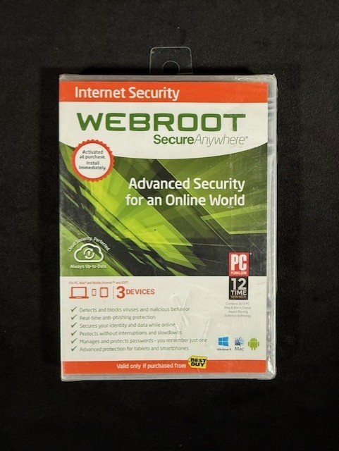 Webroot Software SecureAnywhere Internet Security 2013 for PC, Mac New Sealed