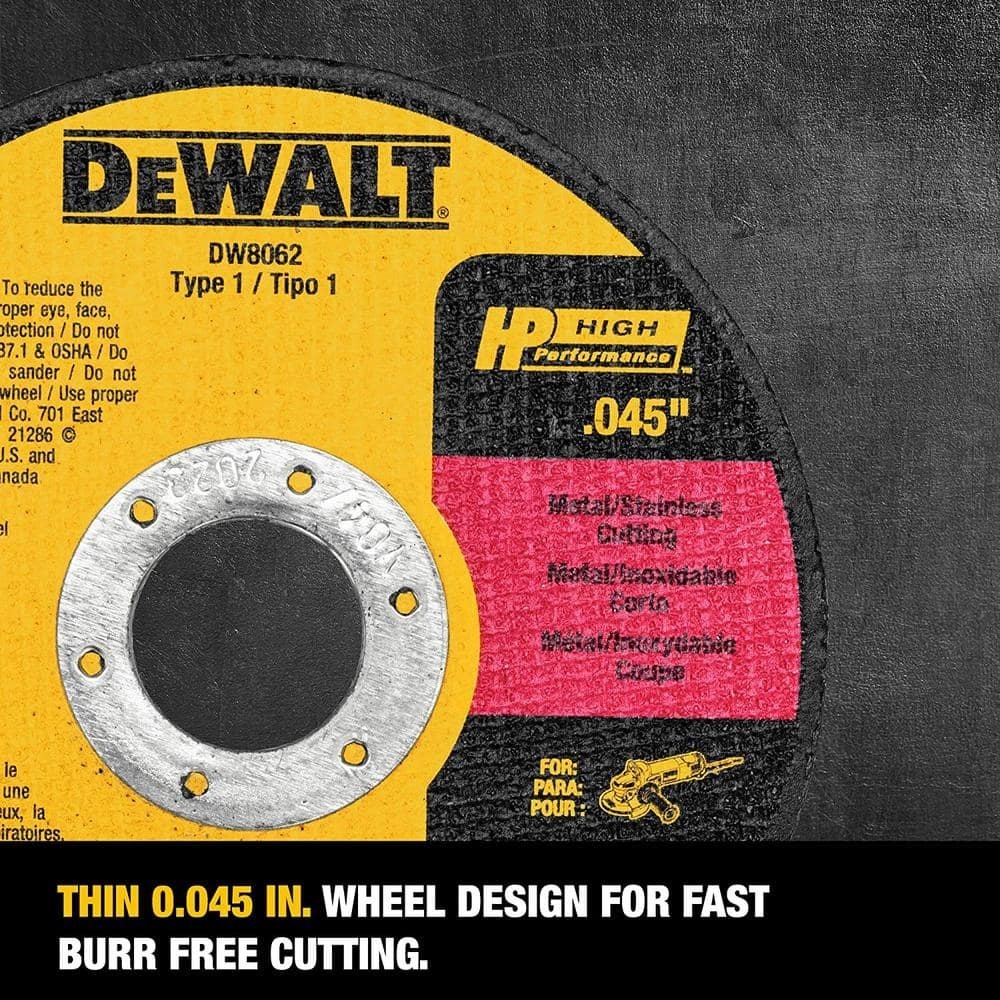 DEWALT 4-1/2 In. X 0.045 In. X 7/8 In. Metal and Stainless Cutting Wheel 10-Pack