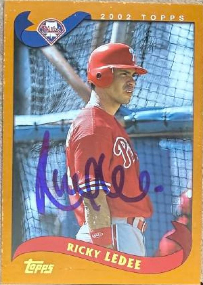 Ricky Ledee Autographed 2002 Topps #594