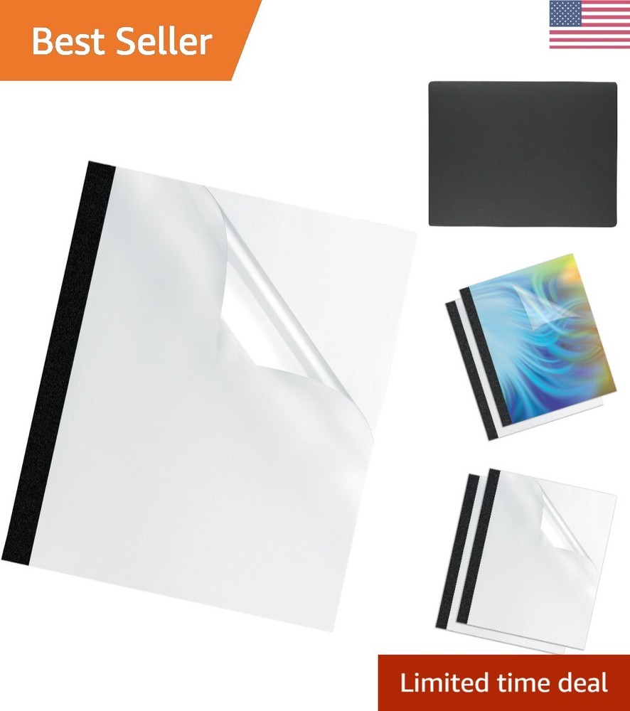 Heavy-Duty Thermal Binding Covers - Durable Material, Elegant Back - 10-Pack