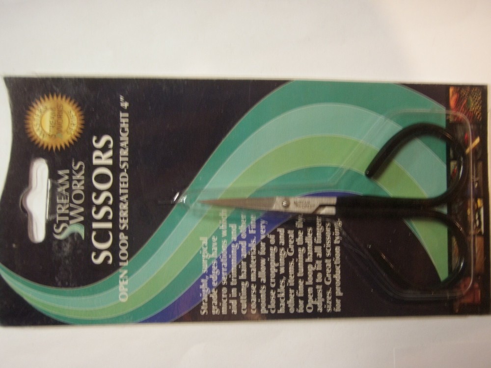 Open Loop Serrated Fly Tying Scissors 4" New