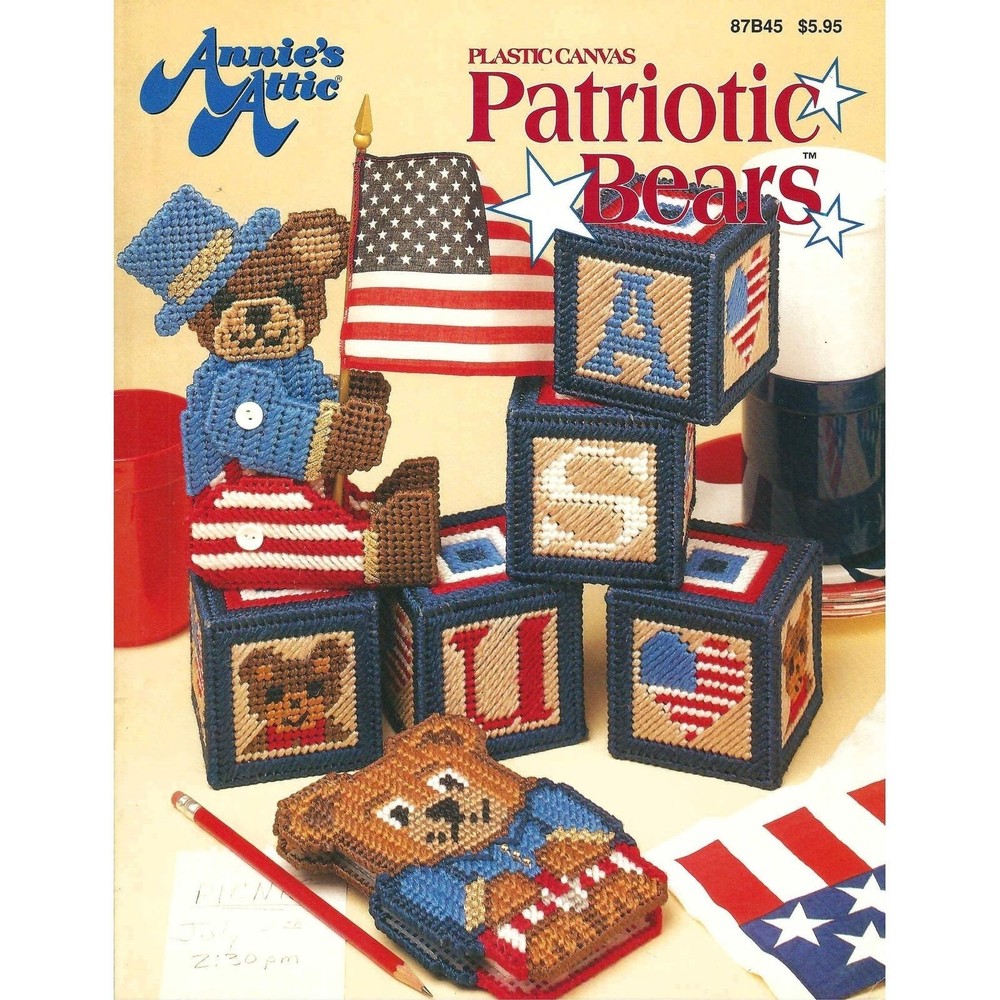 Patriotic Bears Plastic Canvas Pattern Book Annie's Attic #87B45