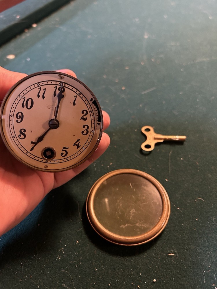 Vintage 8 Day Brass Thermostat Clock -Runs