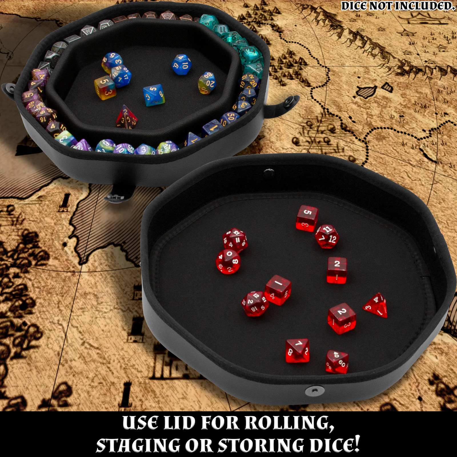 CM Dice Tray and Dice Storage Case for Up to 115 RPG Dice - D&D Dice Tray Only