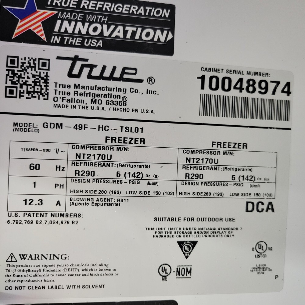 Freezer Merchandise USED 2 dr 2020 TRUE GDM-49F