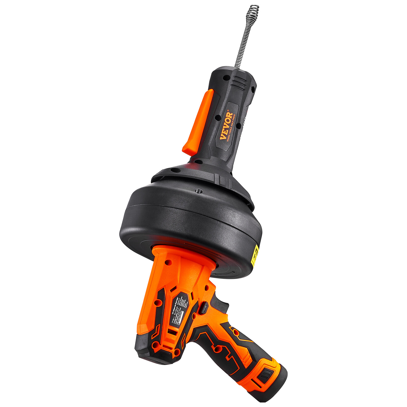 VEVOR 12V Electric Drain Auger 25FT Plumbing Snake Auto Feed for 3/4"-2" Pipes