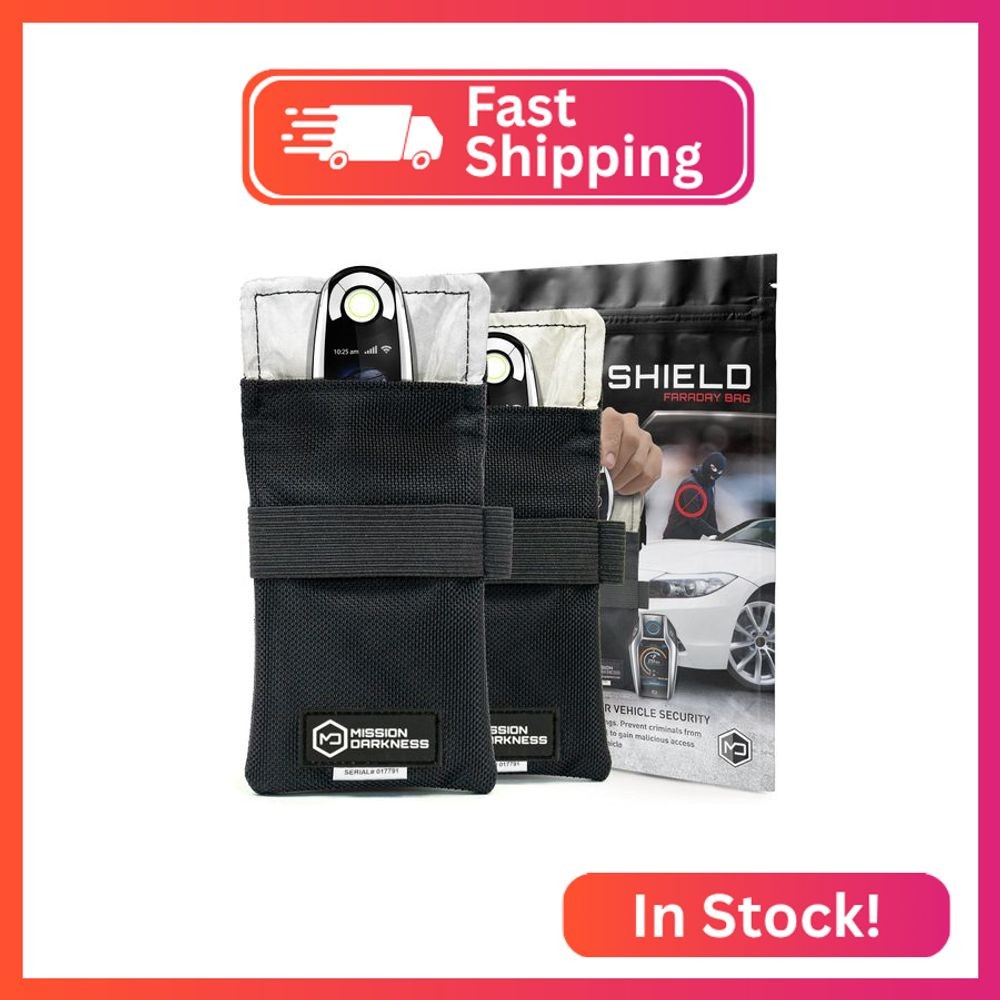 Mission Darkness Faraday Bag for Keyfobs (2-Pack) // RF Shielding Protective Cas