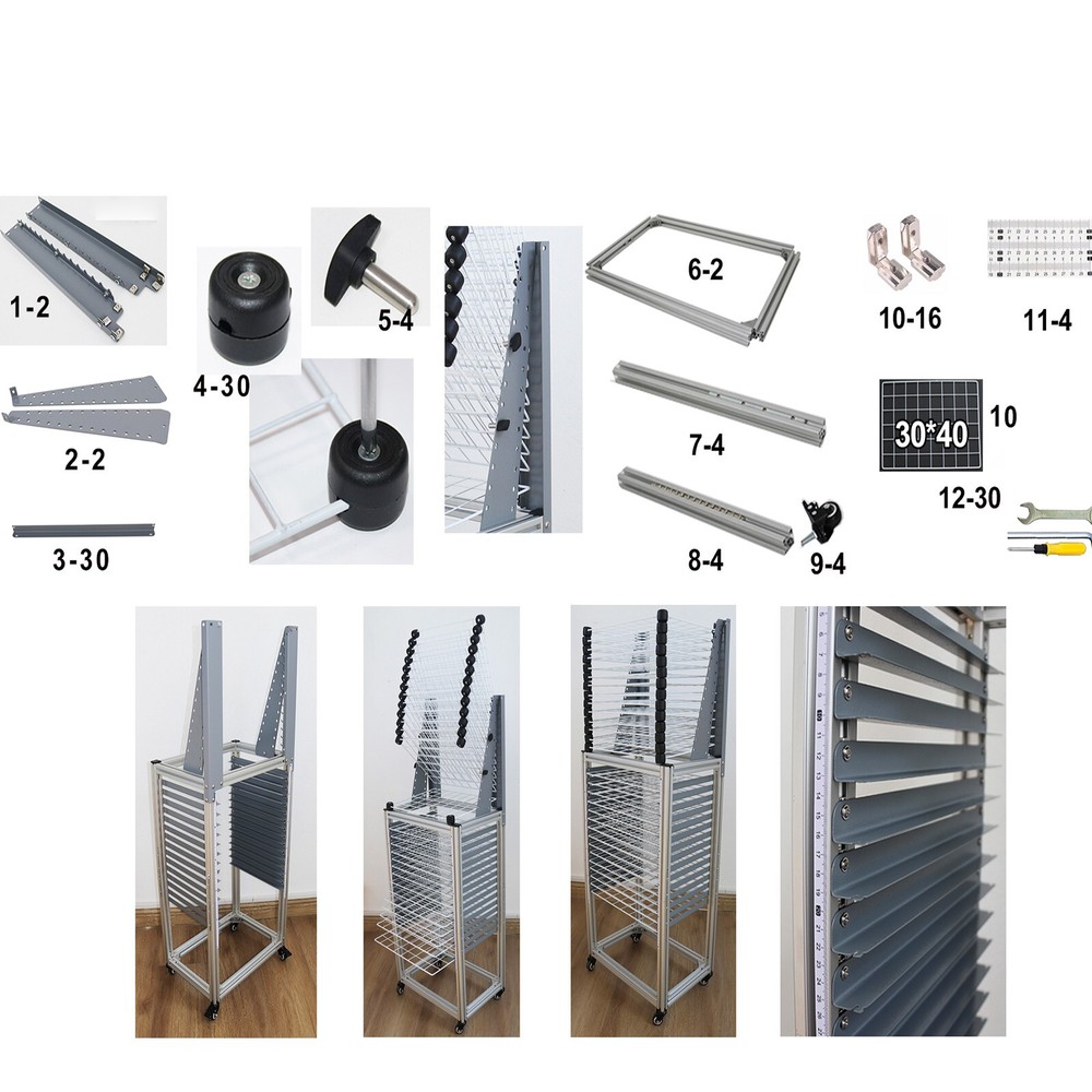 30-Layer Floor-to-floor Movable Push &Flip-open Drying Rack Flat Top Drying Rack