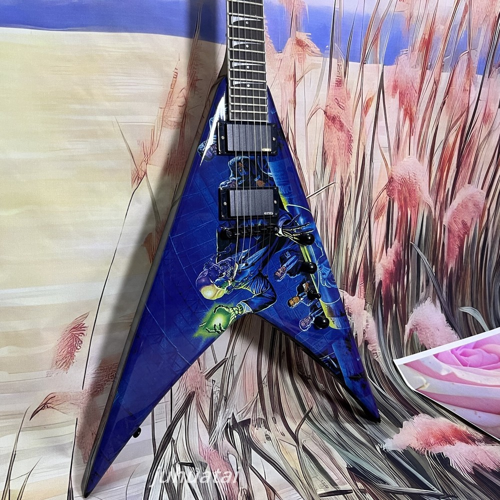 Solid Electric Guitar Dave Mustaine V Rust In Peace Active pickup 6 strings