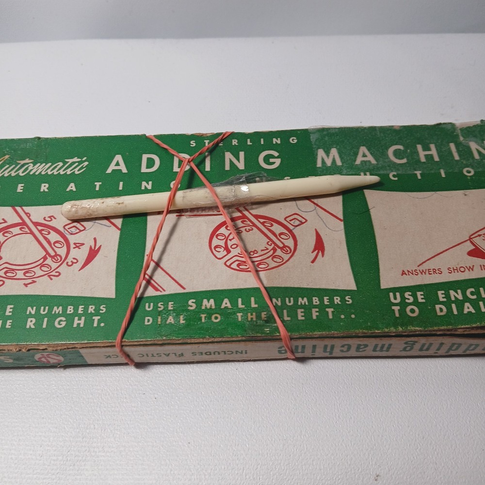 Vintage Sterling Dial-A-Matic Automatic Adding Machine, Original Pick, And Box!!