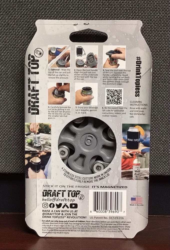Draft Top - Topless Can Opener - Perfect Smooth Edge