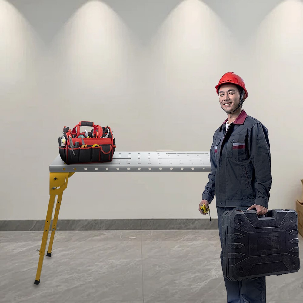 Welding Table, Portable Folding Workbench With Adjustable Height for Garage,Shop