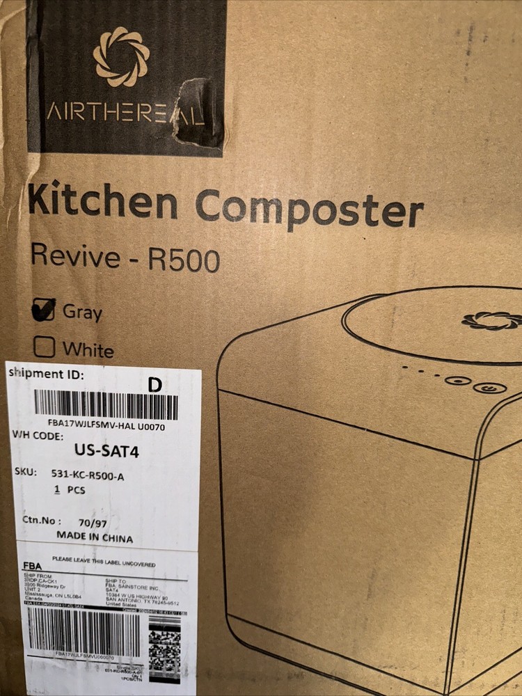 Airthereal Revive Electric Kitchen Composter, 2.5L Grey