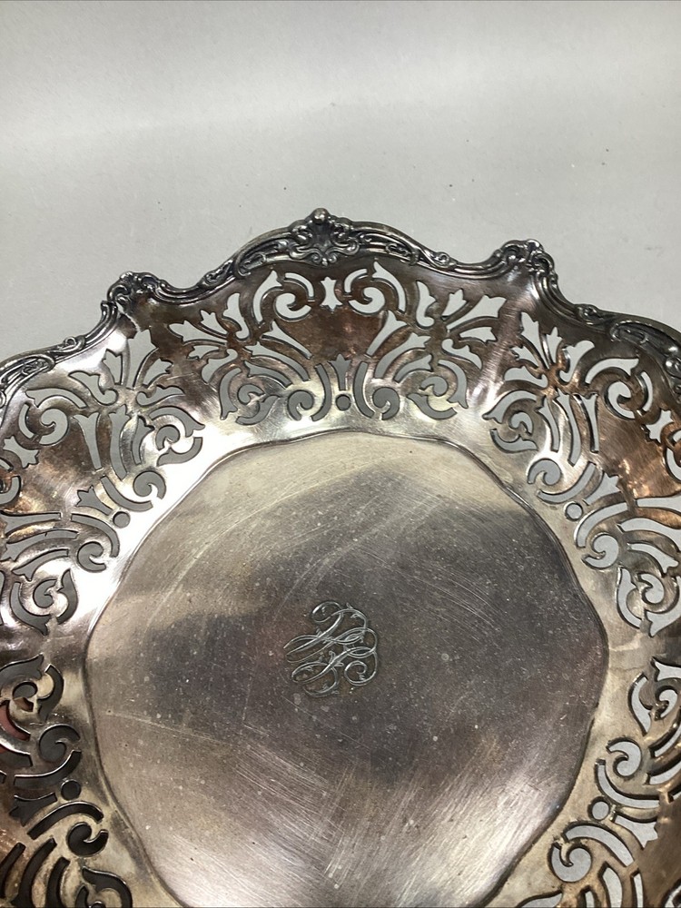 Reed & Barton Silverplate Pierced Footed Fruit Bowl #4865