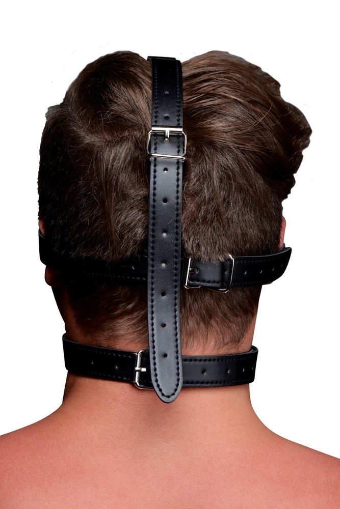 Strict Eye Mask Harness With Ball Gag - Black