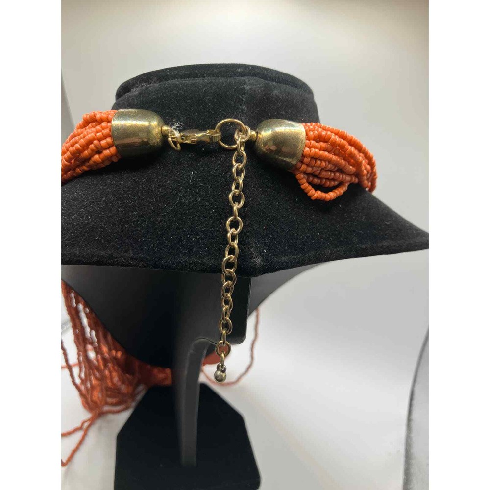 Burnt Orange Beaded 27.5" Necklace!