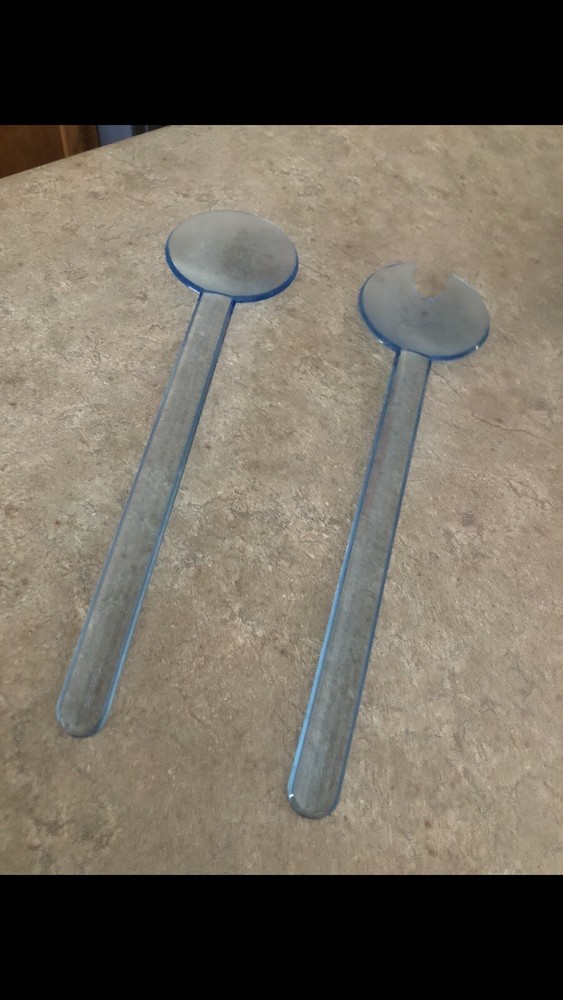 Tupperware Arcrylic Serving Tongs Light Blue VGUC