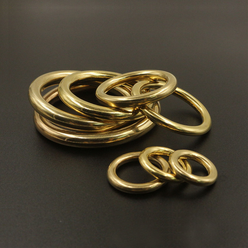 Cast Solid Brass O Ring Seamless Round Buckle for Webbing Leathercraft 7Mm-51Mm