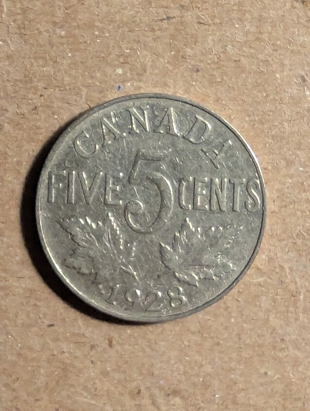 1928 Canada 5 Cents