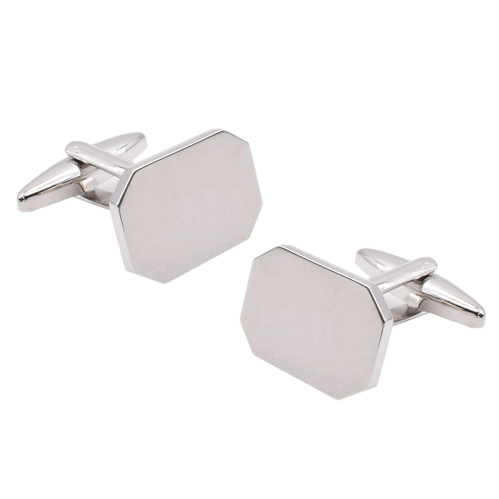 Deluxe Thickness Irregular Octagon Cufflinks Presented in a Gift Box