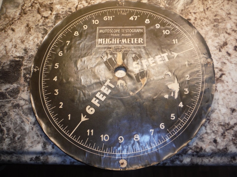 Mutoscope Height Meter Sign