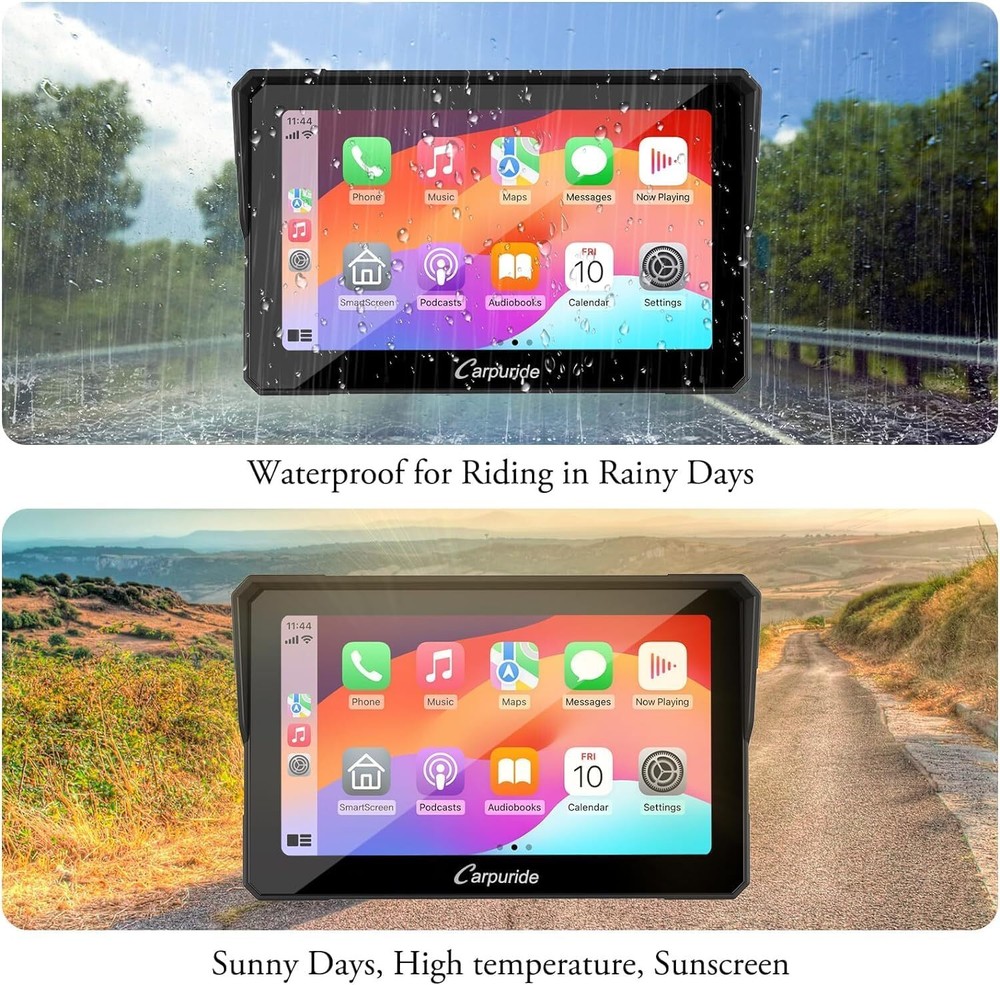 Carpuride W702 Wireless Carplay Android Auto GPS Navigation Waterproof For Motor