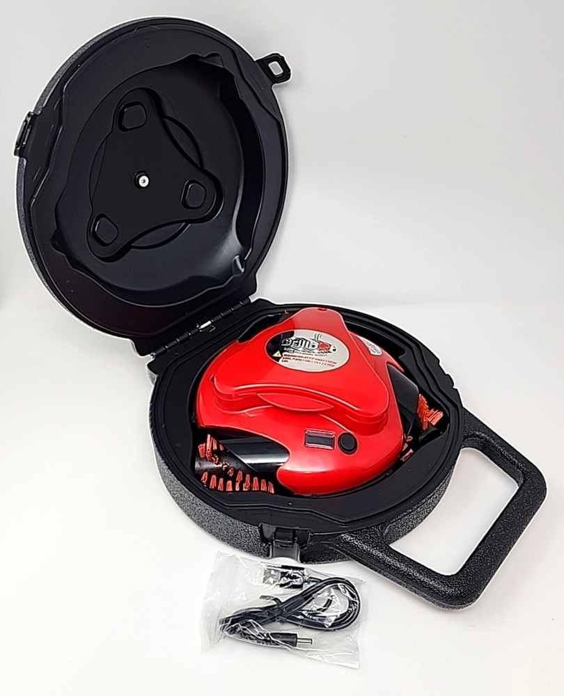 Grillbot Automatic Grill Cleaning Robot Red Nylon + Case New Open Box