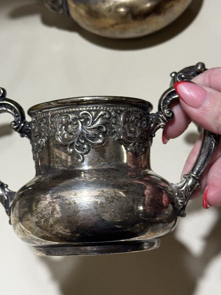 Forbes Silver Co. Victorian Silverplate Tea Set Pattern 166 Quadruple Plate