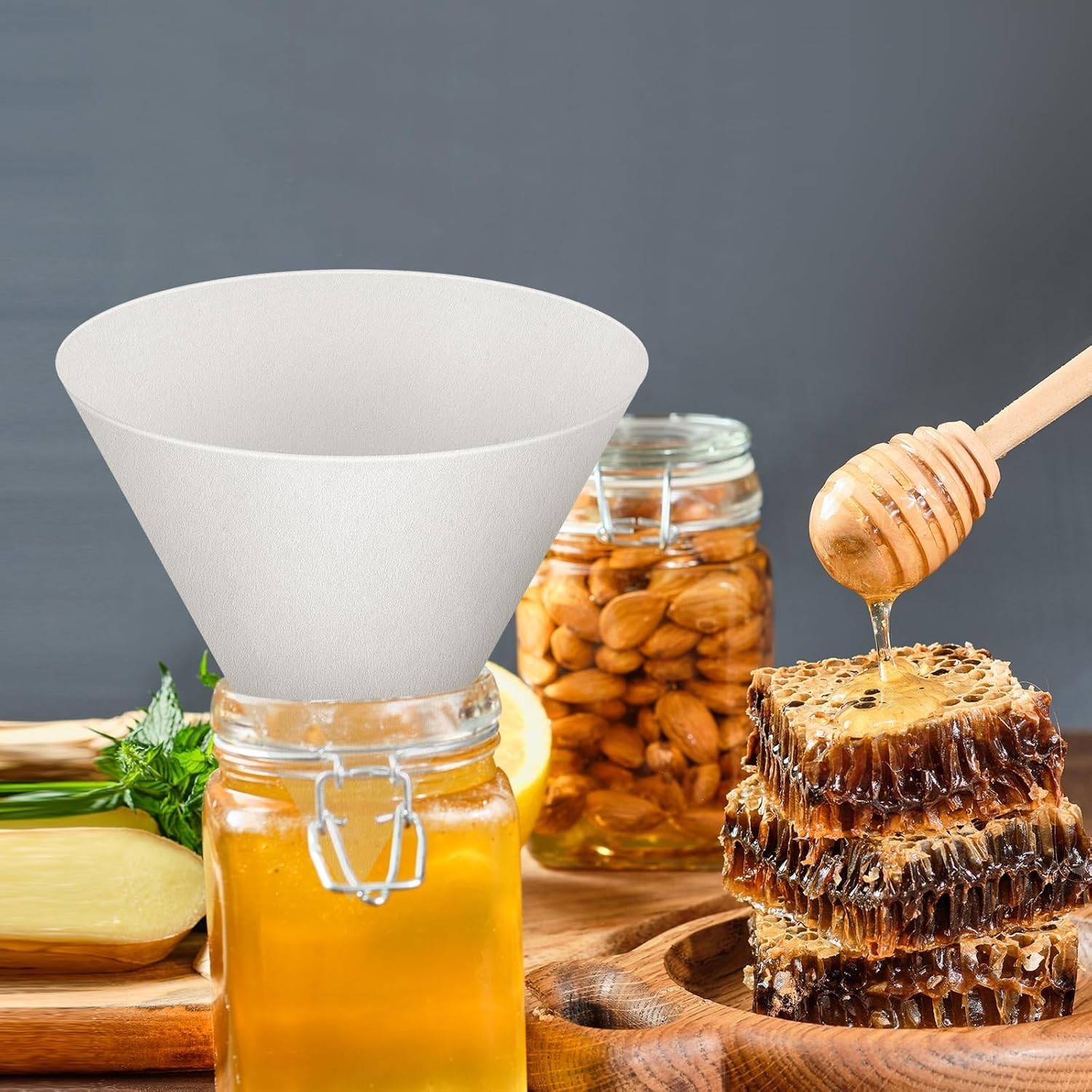 2 or 20Pcs Cooking Oil Cone Filters Non Woven Funnel Strainer for Deep Fryer