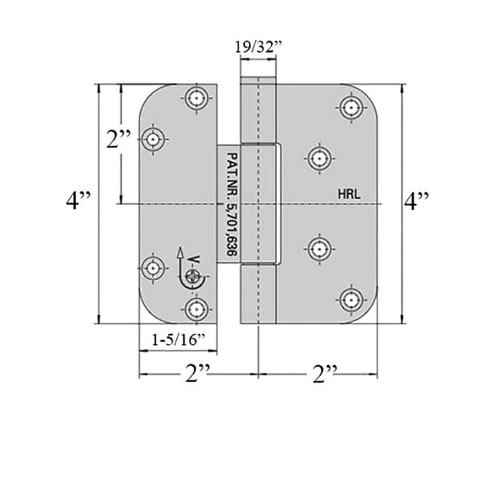 Hoppe Millennium 2D Adjustable Set Hinge 4 x 4 Inswing - Simonswerk