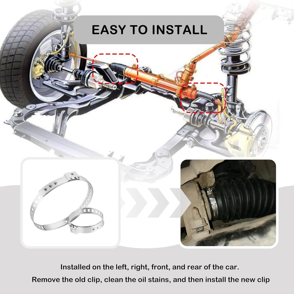 10PCS CV Boot Clamp Kit Include 5PCS Small and Large Hose Sliver