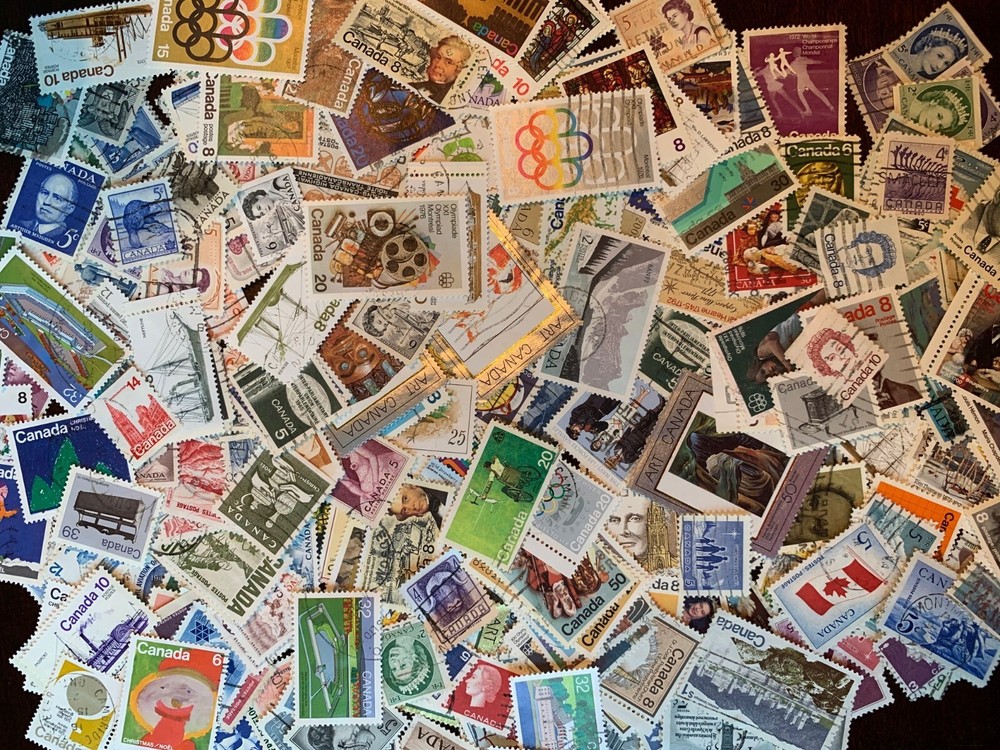 Canada Postage Stamp Lot - 100 Different - Used - Off Paper